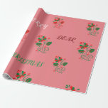 Papel De Regalo Merry Christmas Matte Pink<br><div class="desc">El papel de envoltura de mate rosado de Navidad es un nuevo estilo de moda para esta temporada navideña.</div>