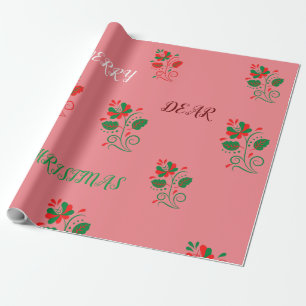Papel De Regalo Merry Christmas Matte Pink