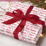 Papel De Regalo Merry Christmas Multi Language Typography Moderno<br><div class="desc">Feliz Navidad Multi Language Typography Modern Typography Holiday Wrapping Paper Gift Wrap presenta un moderno patrón de tipografía roja con Feliz Navidad, Joyeux Noël, Feliz Navidad, Buon Natale, Fröhliche Weihnachten en escritura moderna de caligrafía acentuada con copos de nieve y acentos florales. Perfecto para regalar Navidades y regalos de vacaciones...</div>