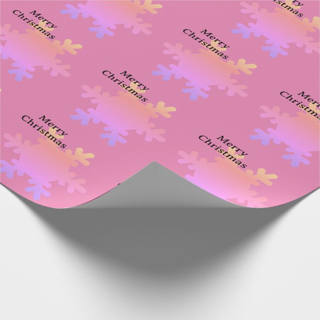 Papel De Regalo Merry Christmas Pink Gold Snowflake Patterns 2025 (Esquina)