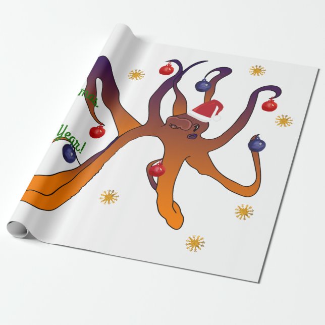Papel De Regalo Merry Christmas Poinsettia Wreath (Desenrollado)