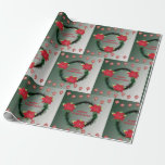 Papel De Regalo Merry Christmas Poinsettia Wreath<br><div class="desc">Merry Christmas Poinsettia Wreath</div>