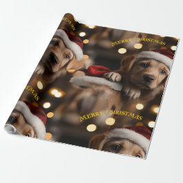 Papel De Regalo Merry Christmas puppy