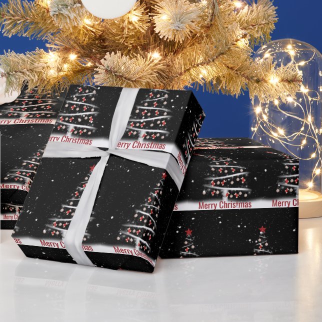 Papel De Regalo Merry Christmas Red Socks and Baseball Ornaments  (Vacaciones)