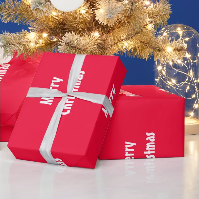 Papel De Regalo Merry Christmas Red White Strike Template (Vacaciones)