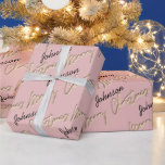 Papel De Regalo Merry Christmas Rosa Gold Script Name Rubor<br><div class="desc">Elegancia minimalista FlorenciaKdesign</div>