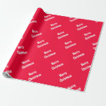 Papel De Regalo Merry Christmas Text Red Template Vintage Elegante<br><div class="desc">Merry Christmas Text Red Template Vintage Elegant Wrapping Paper.</div>
