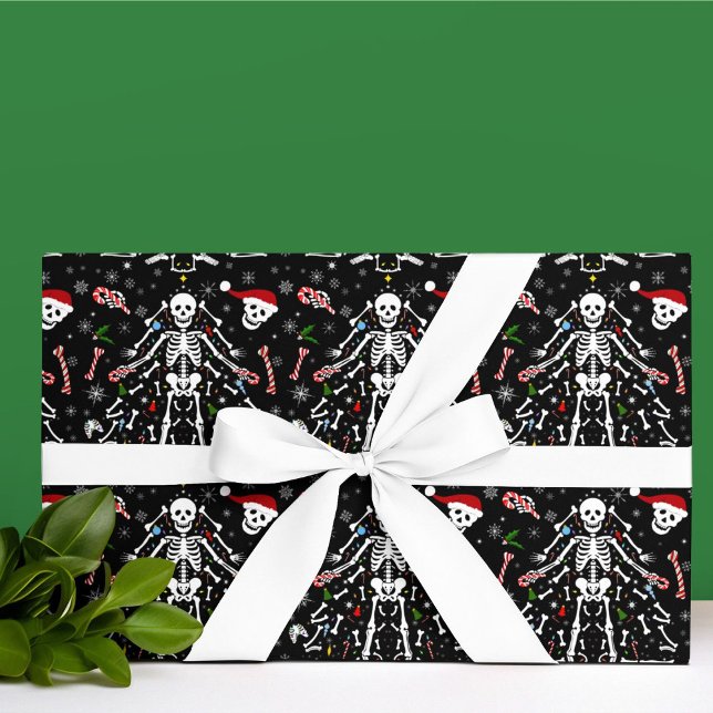 Papel De Regalo Merry Christmas Tree Skeleton Pattern (Subido por el creador)