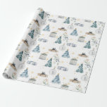 Papel De Regalo Merry Christmas vintage acuarela del globo<br><div class="desc">Merry Christmas vintage acuarela del globo</div>