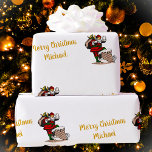 Papel De Regalo Merry Christmas Vintage Santa Custom Name<br><div class="desc">Personalizar el texto y crea fácilmente el papel de ajuste personalizado de los Navidades. Haga clic en EDITAR DISEÑO y, a continuación, seleccione FONDO para cambiar el color de fondo. Puede TRANSFERIR este DISEÑO a otros productos de Zazzle y ajustarlo para que se ajuste a la mayoría de los artículos...</div>