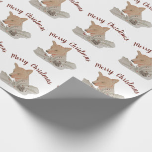 Papel De Regalo Merry Christmas Woodland Fox
