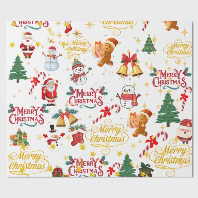 Papel De Regalo merry christmas wrapp (Superficie plana)