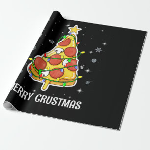 Papel De Regalo Merry Crustmas Pizza Christmas Tree Xmas Gifts