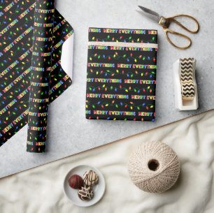Papel De Regalo Merry Everything Multi Navidades Luces