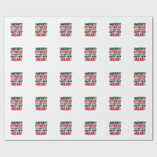 Papel De Regalo Merry Fitness y nuevos Navidades de fitness poster