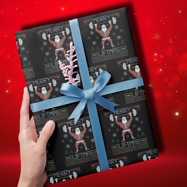 Papel De Regalo Merry Liftmas Navidades feos entrenamiento de gimn (Subido por el creador)