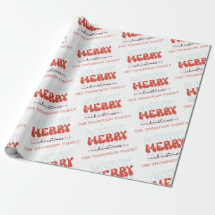 Papel De Regalo Merry Merry Merry Christmas Family (nombre de la f