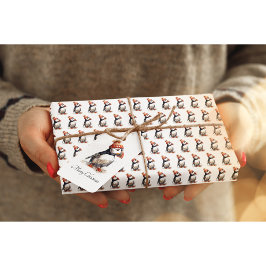 Papel De Regalo Merry Puffin