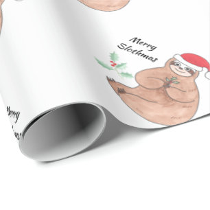 Papel De Regalo Merry Slothmas Cute Navidades