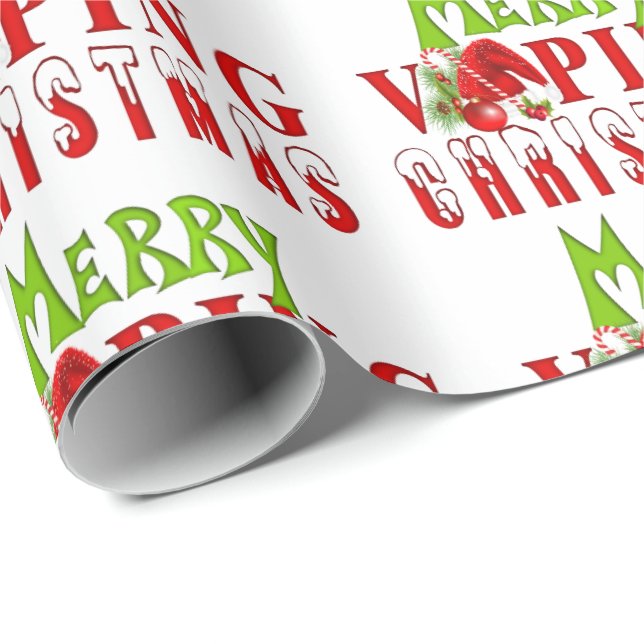 Papel De Regalo Merry Vaping Navidades (Esquina del rollo)