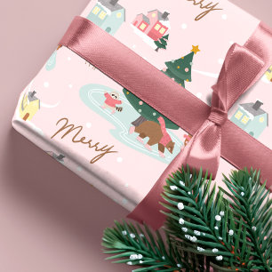 Papel De Regalo Merry Winter Wonderland Forest Woodland Animals
