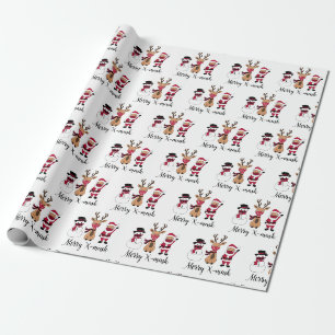 Papel De Regalo Merry X-Mask Gracioso Búfalo Tapado Santa Reindee