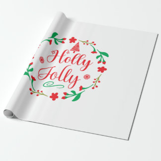 Papel De Regalo Merry Xmas Holly Jolly