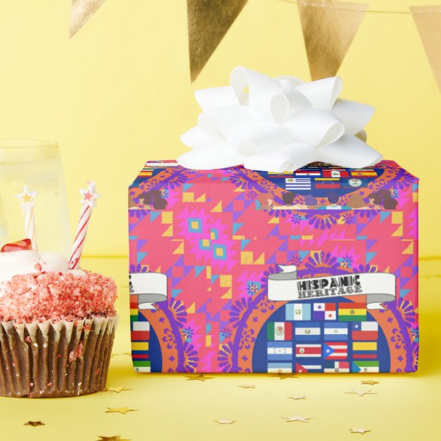 Papel De Regalo Mes del Patrimonio Nacional Hispano (Fiesta de cumpleaños )