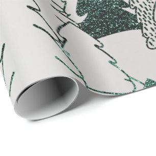 Papel De Regalo Metal de los gris plateados del verde del