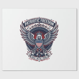 Papel De Regalo Metal Patriótico Alas Patriota Música Rock Metal P