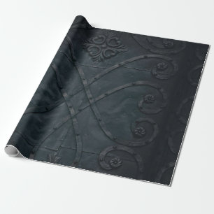 Papel De Regalo Metalizado negro Grabado en relieve
