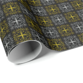 Papel De Regalo Metallic flower tile abstract