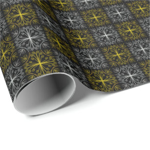 Papel De Regalo Metallic flower tile abstract
