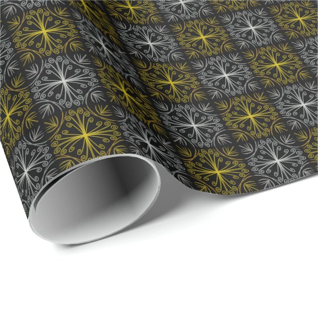 Papel De Regalo Metallic flower tile abstract (Esquina del rollo)