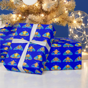 Papel De Regalo Metas en azul oscuro, Naranja y turquesa