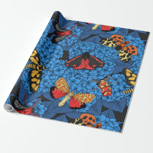 Papel De Regalo Metas en la hidrangea azul