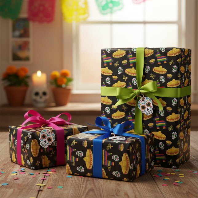 Papel De Regalo Mexican Fiesta & Día de Muertos Wrapping Paper (Subido por el creador)