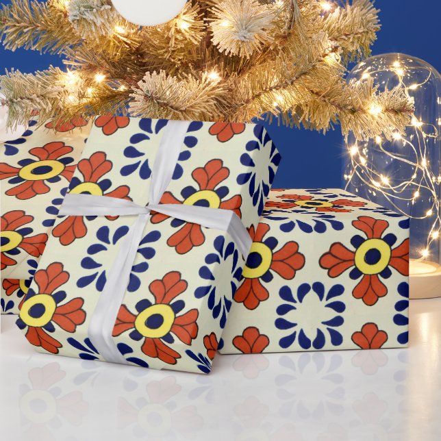 Papel De Regalo Mexican Tile Blue Mosaic (Vacaciones)