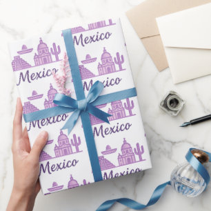 Papel De Regalo México Acuarela • Arte de Línea Minimalista Méxic