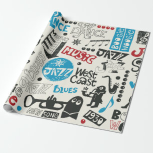 Papel De Regalo mezcla de doodle de jazz