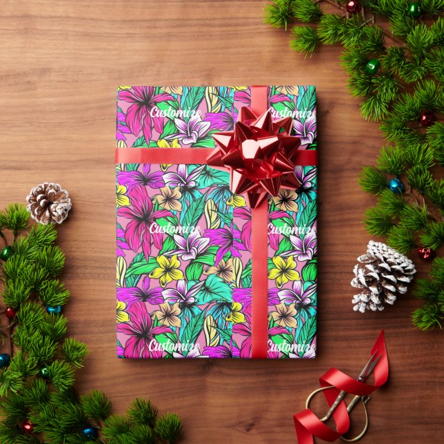 Papel De Regalo Mezcla de Flores Tropicales Thunder_Cove (Regalo de vacaciones)