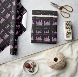 Papel De Regalo Mezquita de color morado Personalizada Eid Mubarak