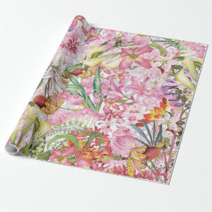 Papel De Regalo Mi colorido follaje tropical exótico jardín de flo