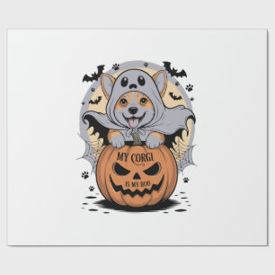 Papel De Regalo Mi Corgi es mi Boo Halloween