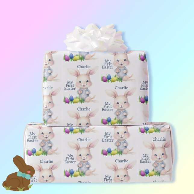 Papel De Regalo Mi primer conejito de Pascua agrega regalo de nomb (Subido por el creador)