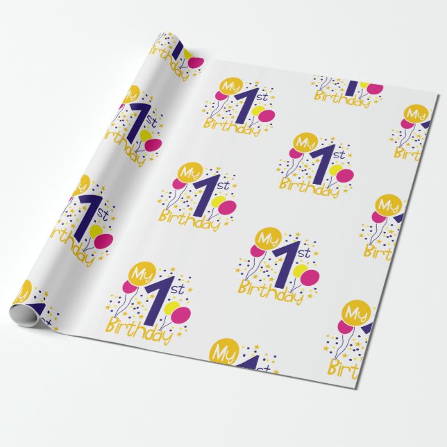 Papel De Regalo Mi primer cumpleaños (Desenrollado)