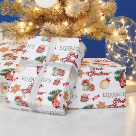Papel De Regalo Mi primera fiesta de navidad linda