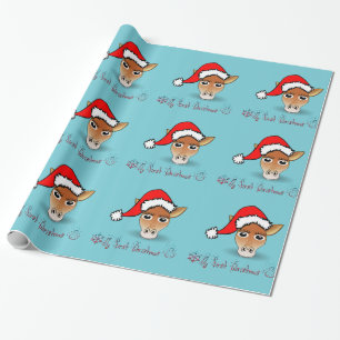 Papel De Regalo Mi primera jirafa de bebé navideña
