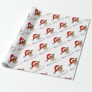 Papel De Regalo Mi primera jirafa de bebé navideña