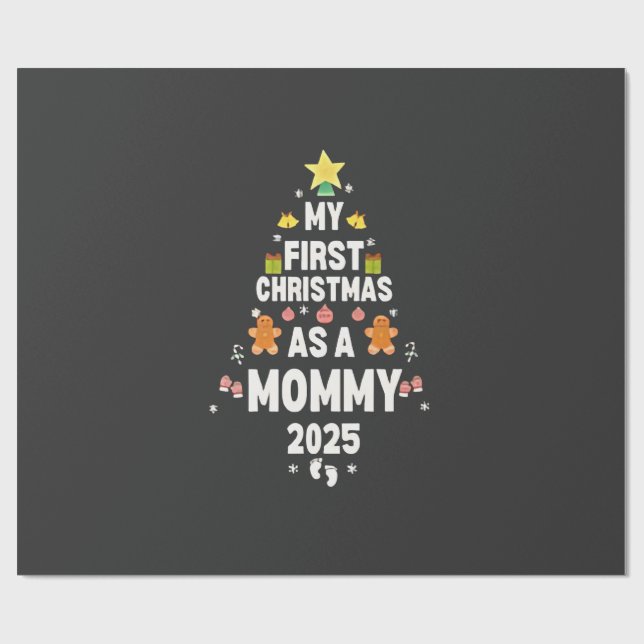 Papel De Regalo Mi primera Navidad como mamá en Navidad 2025 (Superficie plana)